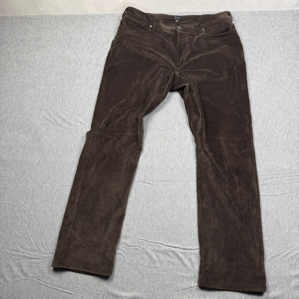 Saks Fifth Avenue BLACK Mens Corduroy Pants 42/34 Brown Straight Leg 5-Pocket